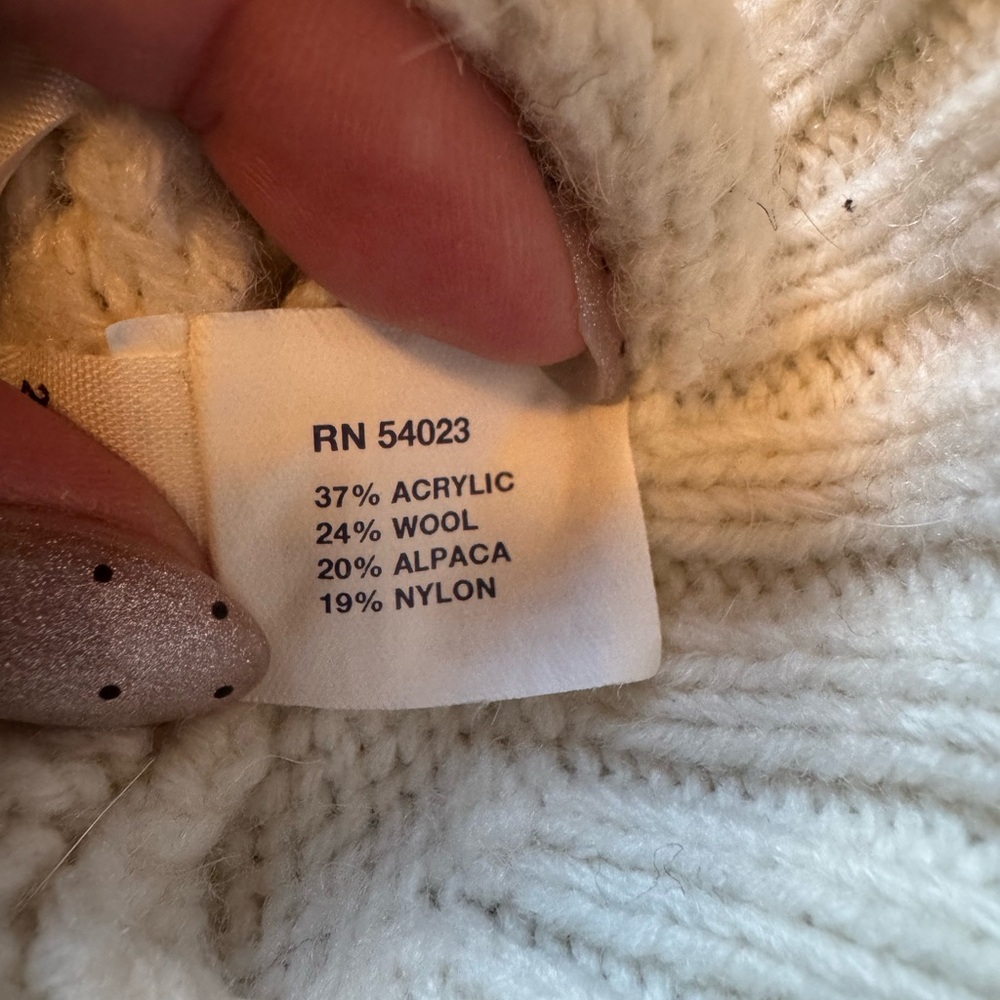 Y2K Vintage GAP Cream Cable Knit Cardigan Longline Alpaca Wool Cottagecore Boho - Picture 5 of 10